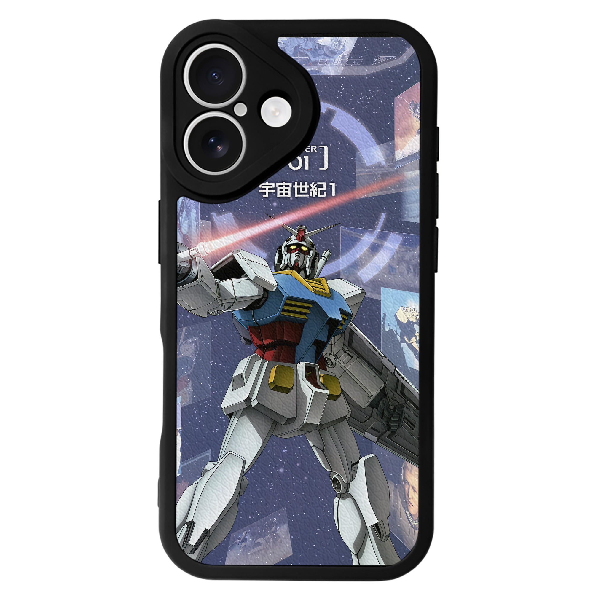 （画像用） 機動戦士ガンダム Mobile Suit Gundam 【iPhone 16シリーズ対応】シリコンスマホケース（レザー調） 材質：シリコン